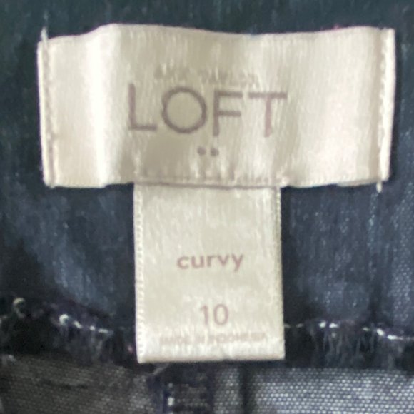 LOFT Women's Black Dressy Jeans Size 10 Curvy Stretch Zip Hook and Button - Picture 7 of 7